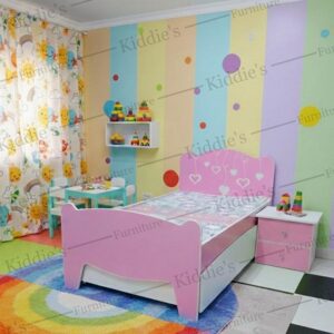 Single Bed - Pink Hearts Double