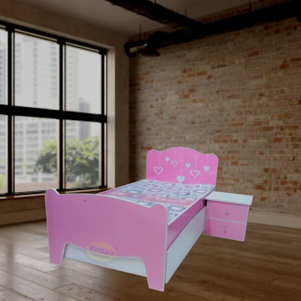 Single Bed - Pink Hearts Double