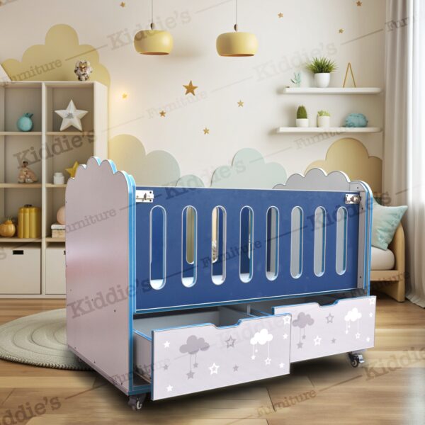 Baby Cot - Blue - Image 3